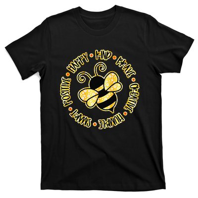 Bee Happy Kind Brave Humble Smart Positive Bumblebee T-Shirt