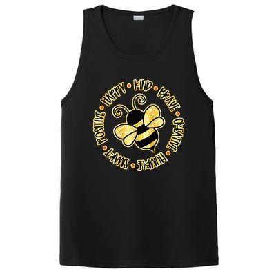 Bee Happy Kind Brave Humble Smart Positive Bumblebee PosiCharge Competitor Tank