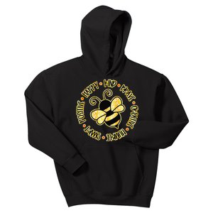 Bee Happy Kind Brave Humble Smart Positive Bumblebee Kids Hoodie