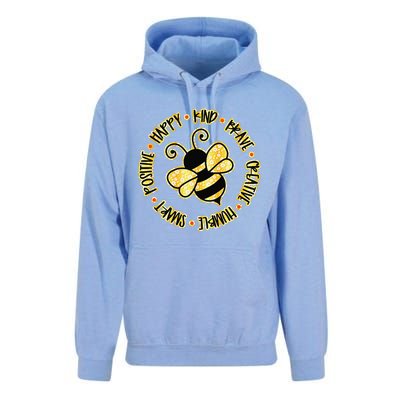 Bee Happy Kind Brave Humble Smart Positive Bumblebee Unisex Surf Hoodie