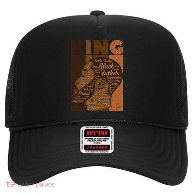 Black History King Father Melanin African American Dad Men High Crown Mesh Back Trucker Hat