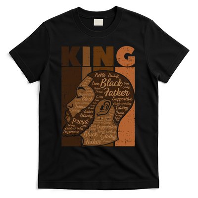 Black History King Father Melanin African American Dad Men T-Shirt