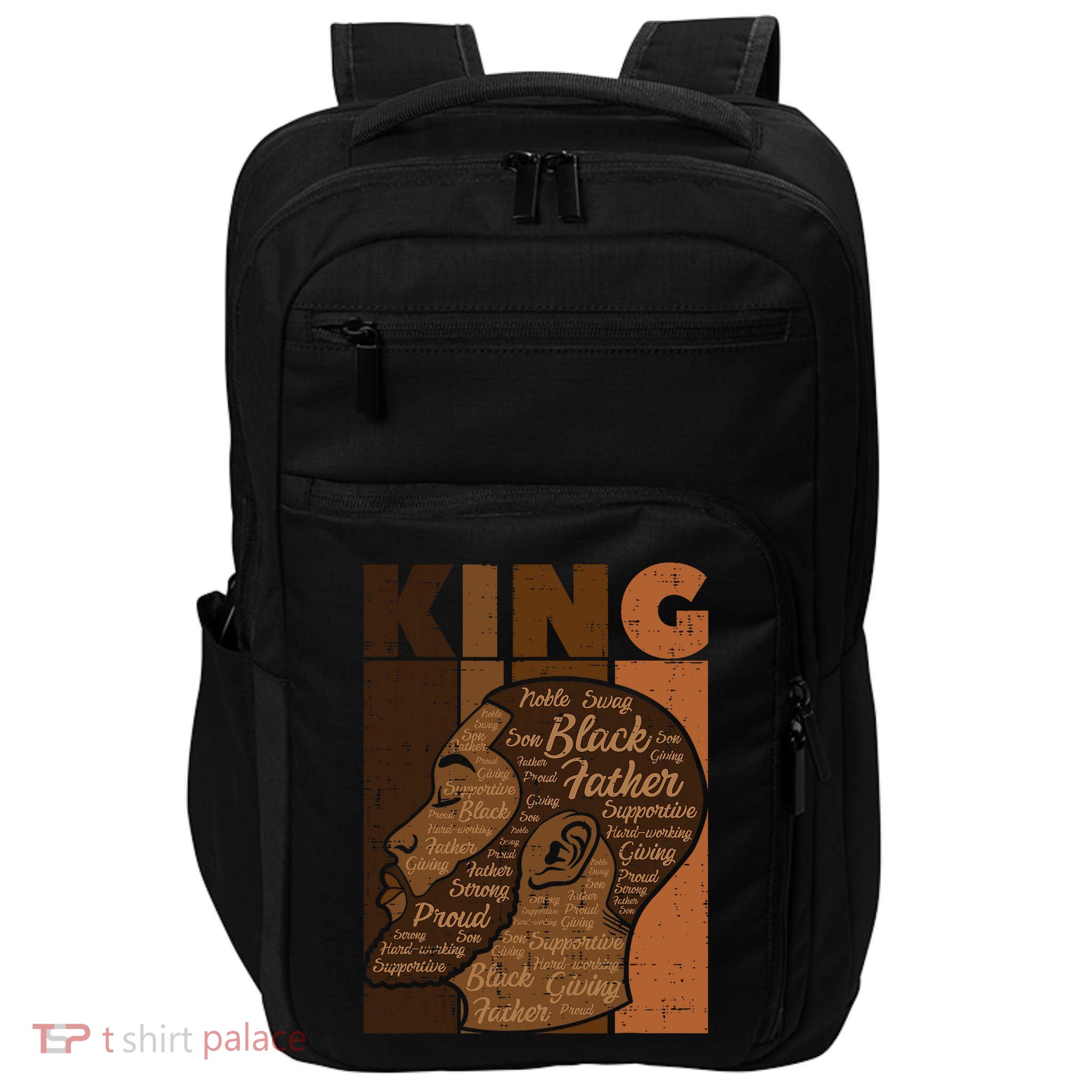 Black History King Father Melanin African American Dad Men Impact Tech Backpack