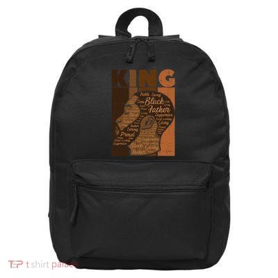 Black History King Father Melanin African American Dad Men 16 in Basic Backpack