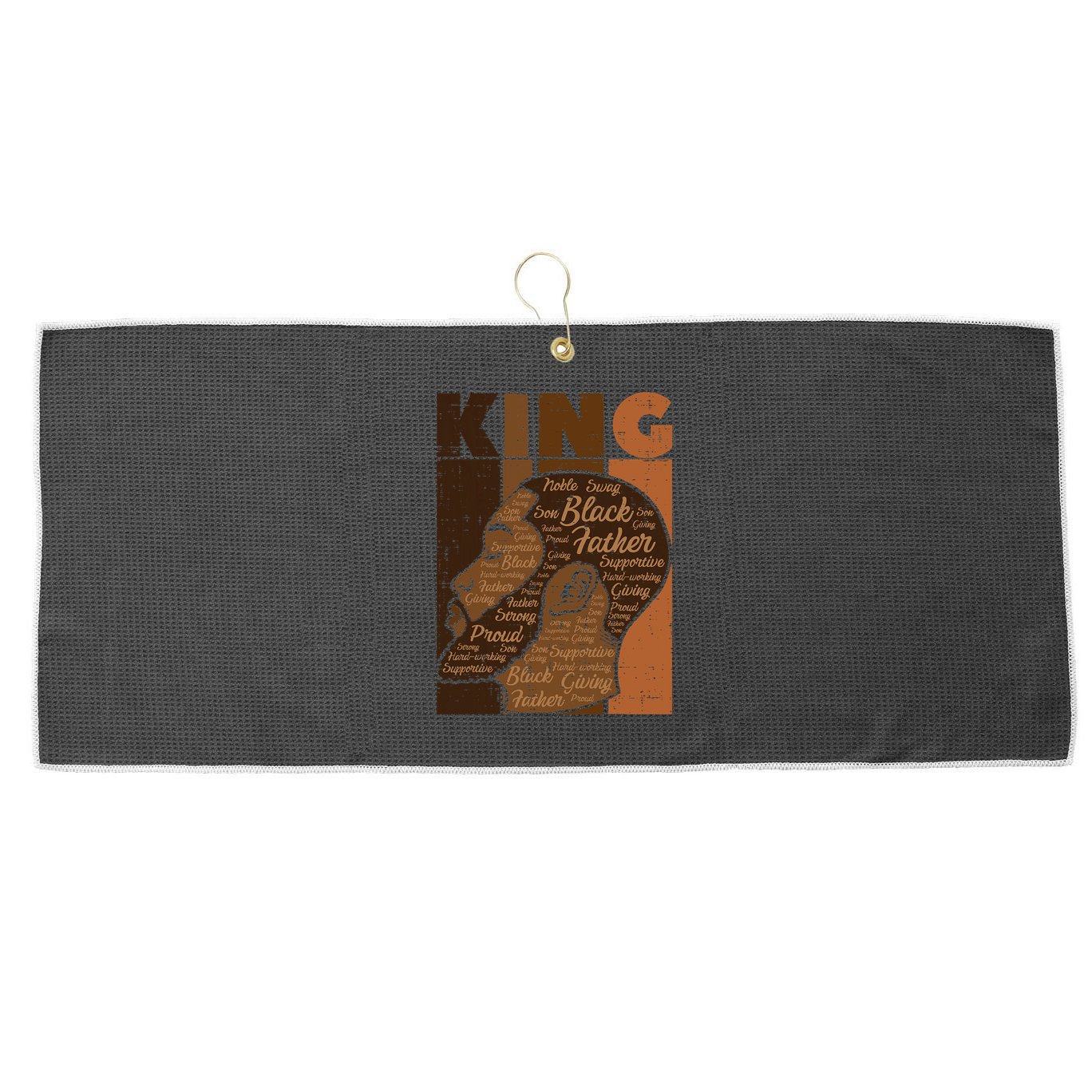 Black History King Father Melanin African American Dad Men Large Microfiber Waffle Golf Towel