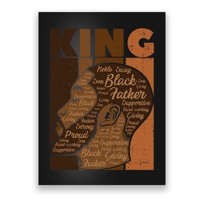Black History King Father Melanin African American Dad Men Poster
