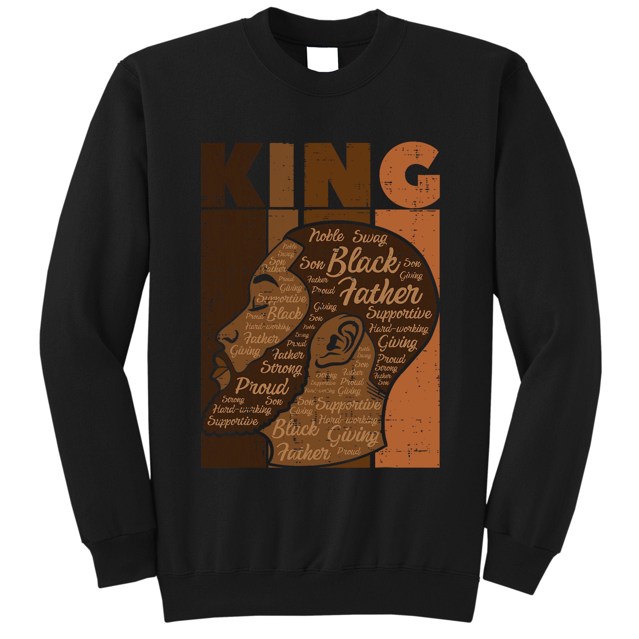 Black History King Father Melanin African American Dad Men Tall Sweatshirt