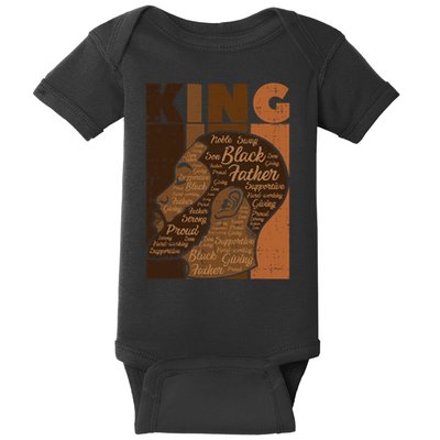 Black History King Father Melanin African American Dad Men Baby Bodysuit