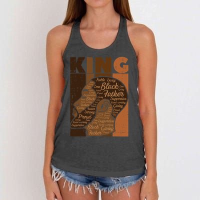 Black History King Father Melanin African American Dad Men Women's Knotted Racerback Tank