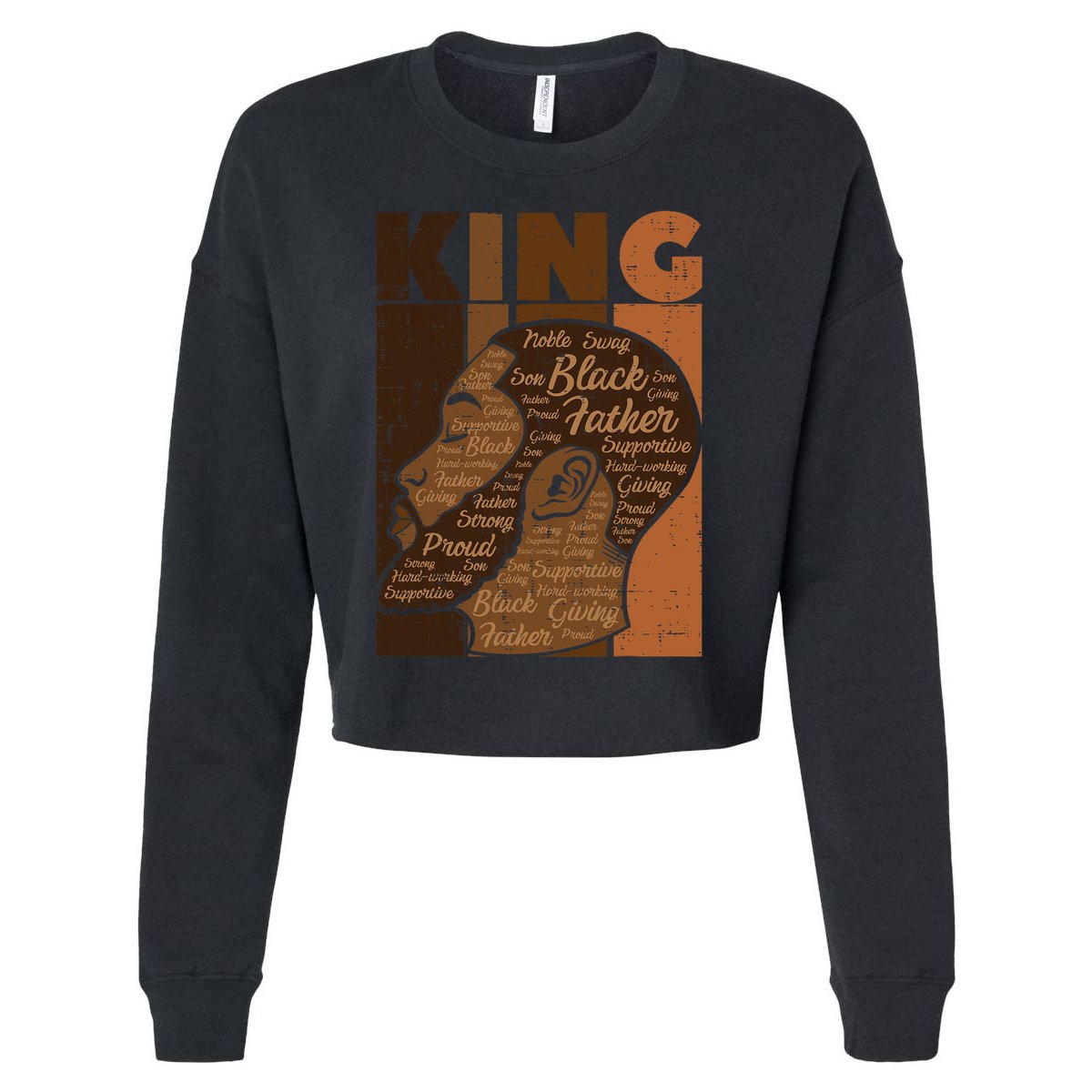 Black History King Father Melanin African American Dad Men Cropped Pullover Crew