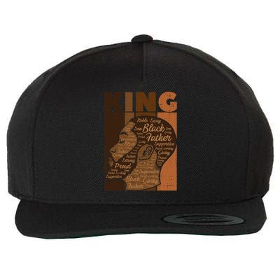 Black History King Father Melanin African American Dad Men Wool Snapback Cap