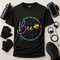 Bee Happy Kind Brave Humble Smart Positive Bumblebee Cooling Performance Crew T-Shirt