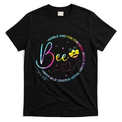 Bee Happy Kind Brave Humble Smart Positive Bumblebee T-Shirt