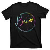 Bee Happy Kind Brave Humble Smart Positive Bumblebee T-Shirt