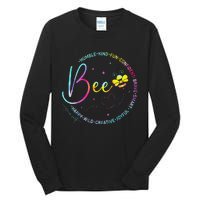 Bee Happy Kind Brave Humble Smart Positive Bumblebee Tall Long Sleeve T-Shirt