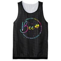 Bee Happy Kind Brave Humble Smart Positive Bumblebee Mesh Reversible Basketball Jersey Tank