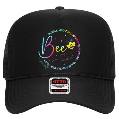 Bee Happy Kind Brave Humble Smart Positive Bumblebee Trucker Hat