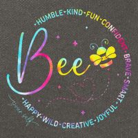Bee Happy Kind Brave Humble Smart Positive Bumblebee Cotton Canvas Backpack