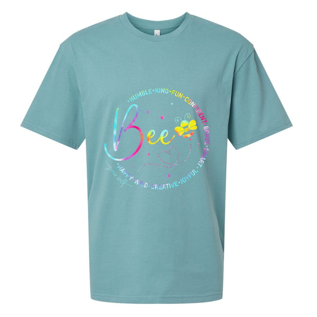 Bee Happy Kind Brave Humble Smart Positive Bumblebee Sueded Cloud Jersey T-Shirt