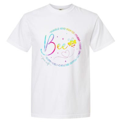 Bee Happy Kind Brave Humble Smart Positive Bumblebee Garment-Dyed Heavyweight T-Shirt