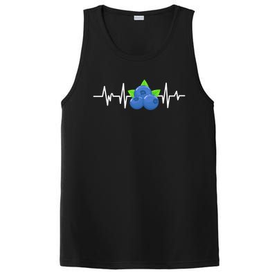 Blueberry Heartbeat Kawaii Funny Blueberry Lover Gift PosiCharge Competitor Tank