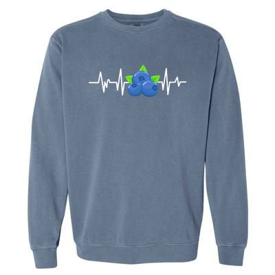 Blueberry Heartbeat Kawaii Funny Blueberry Lover Gift Garment-Dyed Sweatshirt