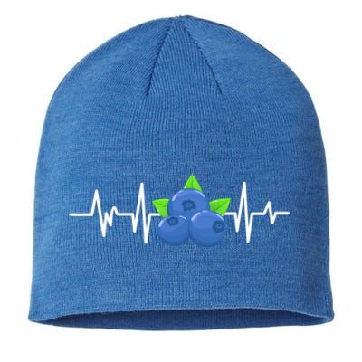 Blueberry Heartbeat Kawaii Funny Blueberry Lover Gift Sustainable Beanie