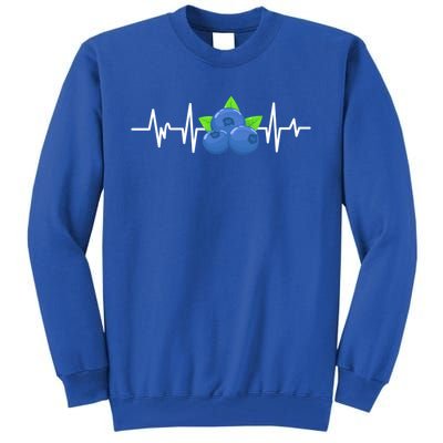 Blueberry Heartbeat Kawaii Funny Blueberry Lover Gift Tall Sweatshirt