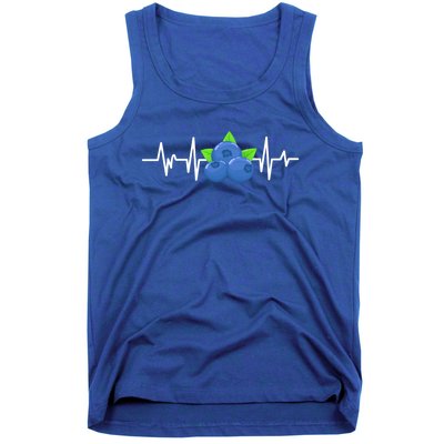 Blueberry Heartbeat Kawaii Funny Blueberry Lover Gift Tank Top