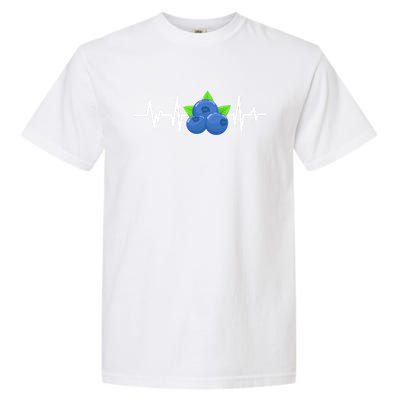 Blueberry Heartbeat Kawaii Funny Blueberry Lover Gift Garment-Dyed Heavyweight T-Shirt