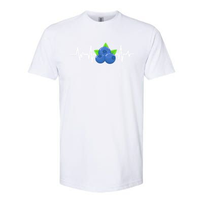 Blueberry Heartbeat Kawaii Funny Blueberry Lover Gift Softstyle CVC T-Shirt