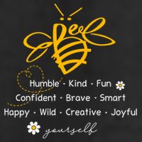 Bee Happy Kind Brave Humble Smart Positive Bumblebee Beanie
