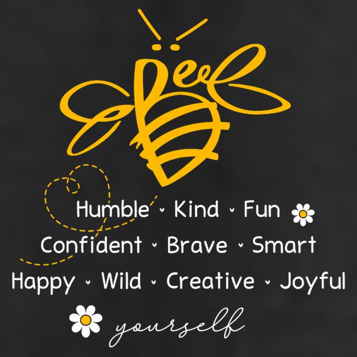 Bee Happy Kind Brave Humble Smart Positive Bumblebee Beanie