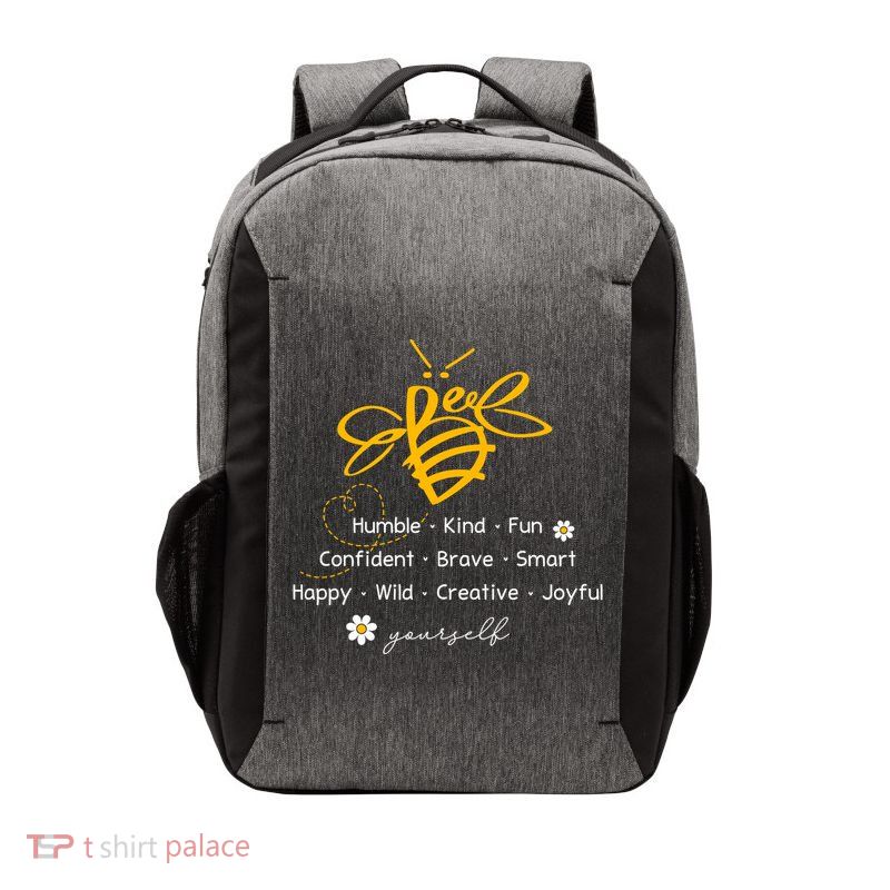 Bee Happy Kind Brave Humble Smart Positive Bumblebee Vector Backpack