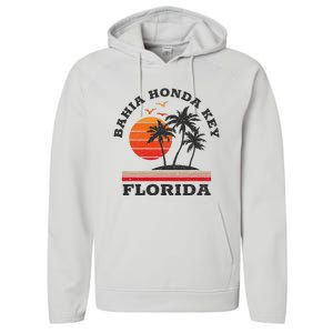 Bahia Honda Key Florida Retro Souvenir Gift Performance Fleece Hoodie