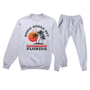 Bahia Honda Key Florida Retro Souvenir Gift Premium Crewneck Sweatsuit Set