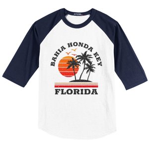 Bahia Honda Key Florida Retro Souvenir Gift Baseball Sleeve Shirt