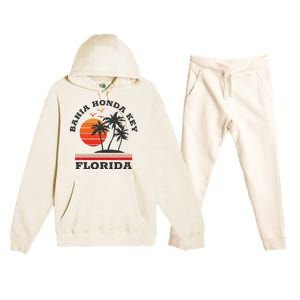 Bahia Honda Key Florida Retro Souvenir Gift Premium Hooded Sweatsuit Set