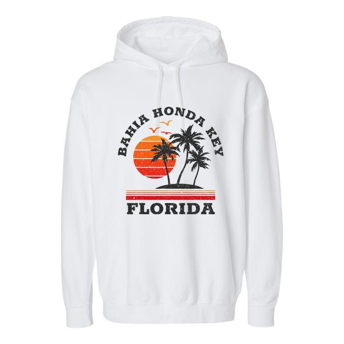 Bahia Honda Key Florida Retro Souvenir Gift Garment-Dyed Fleece Hoodie