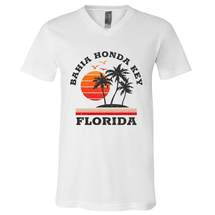 Bahia Honda Key Florida Retro Souvenir Gift V-Neck T-Shirt