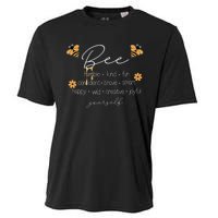 Bee Happy Kind Brave Humble Smart Positive Bumblebee Cooling Performance Crew T-Shirt