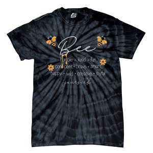 Bee Happy Kind Brave Humble Smart Positive Bumblebee Tie-Dye T-Shirt