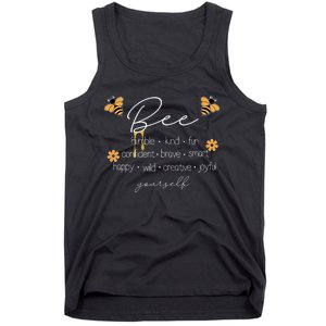 Bee Happy Kind Brave Humble Smart Positive Bumblebee Tank Top