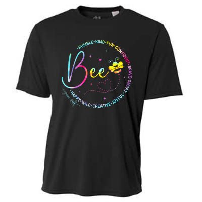 Bee Happy Kind Brave Humble Smart Positive Bumblebee Women Cooling Performance Crew T-Shirt