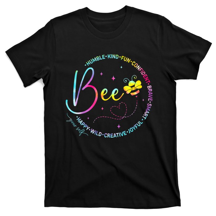 Bee Happy Kind Brave Humble Smart Positive Bumblebee Women T-Shirt