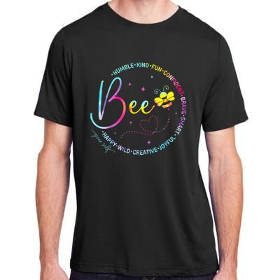 Bee Happy Kind Brave Humble Smart Positive Bumblebee Women Adult ChromaSoft Performance T-Shirt