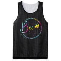 Bee Happy Kind Brave Humble Smart Positive Bumblebee Mesh Reversible Basketball Jersey Tank