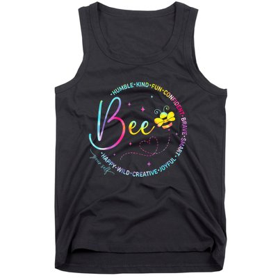 Bee Happy Kind Brave Humble Smart Positive Bumblebee Tank Top