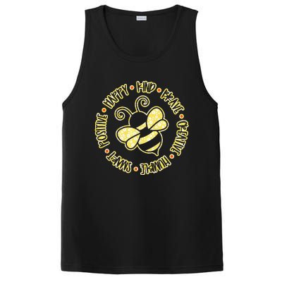 Bee Happy Kind Brave Humble Smart Positive Bumblebee PosiCharge Competitor Tank