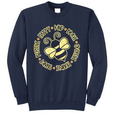 Bee Happy Kind Brave Humble Smart Positive Bumblebee Sweatshirt